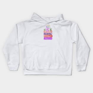 Happy Birthday purple Cake Kids Hoodie